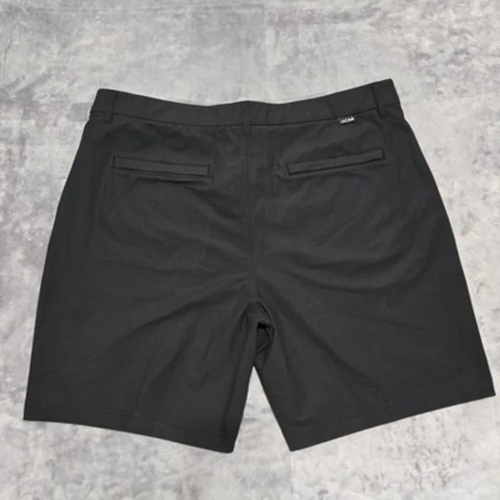 BAD Birdie Golf Shorts Mens 36 Black Performance Stretch Chino Casual Flat Front